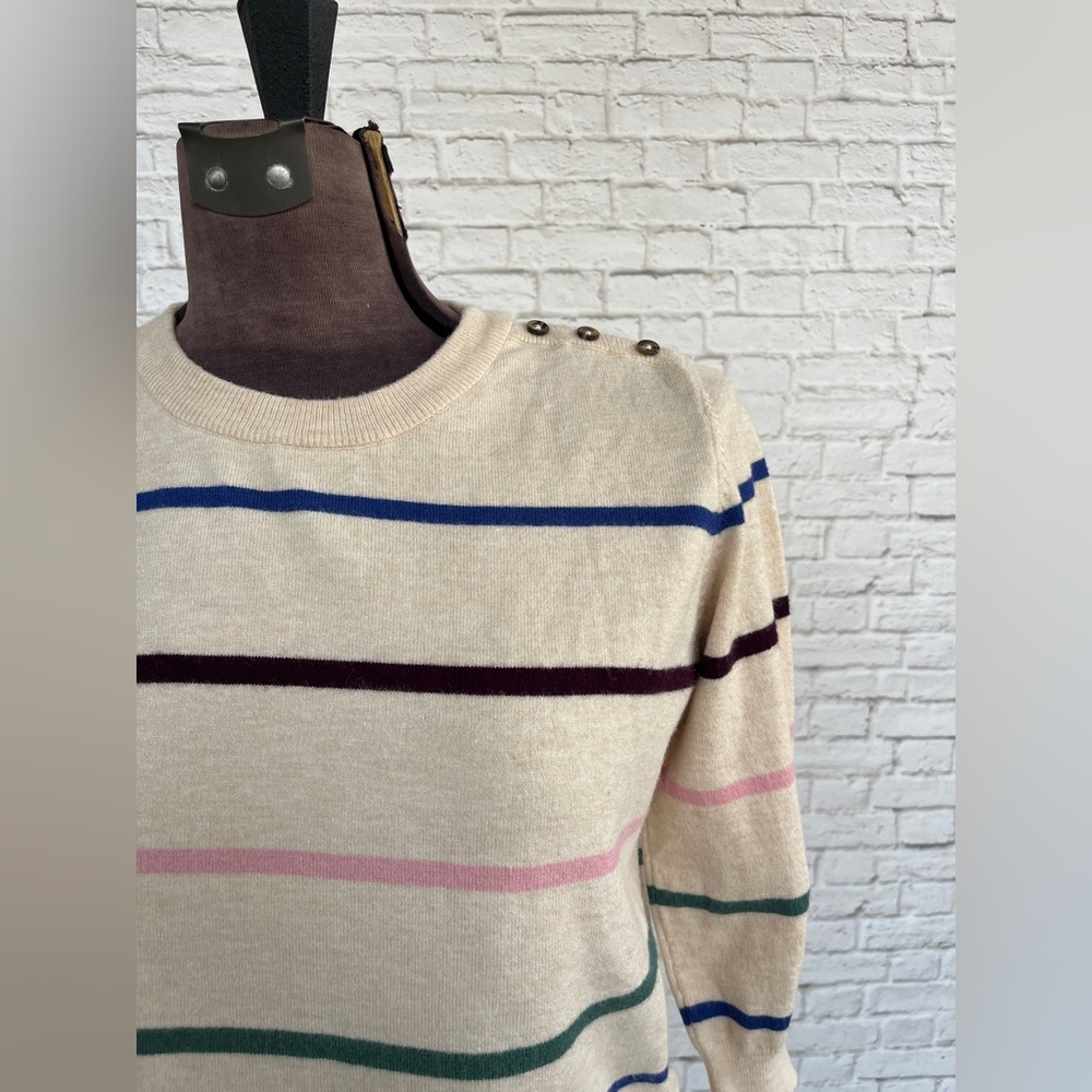 Modcloth Cream Striped Sweater - Picture 2 of 7